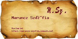 Maruncz Szófia névjegykártya